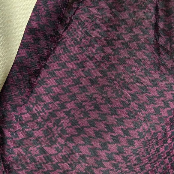 Joie Size Medium Purple Black Houndstooth Print Button Up Blouse Long Sleeve - Picture 5 of 12